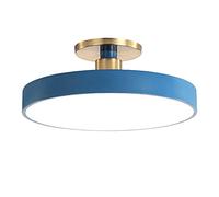 LOVTAL Macaron Rond Plafonnier, LED Moderne Fer Forgé Plafonniers Semi Encastré Lampes De Plafond pour Chambre d'enfant, Chambre, Couloir,Blue+Warm White-30cm 18W