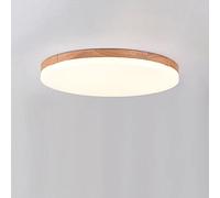 LOVTAL Rond Bois Massif LED Plafonnier, Moderne Nordique Ultra-Mince Lampe De Plafond EncastréÉclairage De Plafond pour Chambre, Salon, Couloir,Warm White-38cm 24W