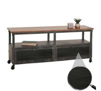 Mendler Lowboard HWC-N28, Rack TV 55x130x36cm Noir, Marron