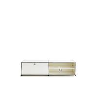 Lowboard USM blanc pur largeur 2 casiers porte tiroir/ouvert avec serrure 153x39x53 cm
