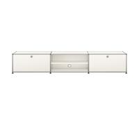 Lowboard USM Haller largeur 3 casiers porte tiroir/espace ouvert/porte abattant blanc pur abattante avec s 228x39x53 cm