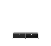 Lowboard USM largeur 2 casiers 1 porte abattante/1 espace ouvert sans serrure noir graphit 153x29x38 cm