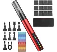 loweo Ponceuse de Détail Alternative, Stylo de Ponçage à Chargement USB, Papier de Verre Coloré Sans et Auto-Adhésif Réglable à 3 Vitesses