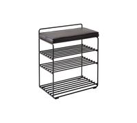 Maze Étagère-tabouret Lower East Seat 50x28x58 cm Black-black leather
