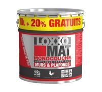 Peinture intérieure acrylique mate LOXXO - Blanc - 10L + 20% gratuit - pour murs et plafonds