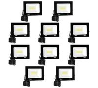 loyal Projecteur LED 20W 2000LM, 6000K Blanc Froid Super Lumineux Spot Extérieur, Lumière de Sécurité IP65 Étanche Verre Trempé à Grain Fin pour Entrée Terrasse Square Usine