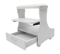 LOYEMAADE Repose-pieds avec roues - 2 étages - Tabouret de pédicure avec tiroir - Repose-pieds - Pour salon de manucure, massage spa, salle de bain familiale - Blanc