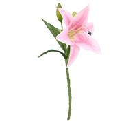 loyliawa Fleurs artificielles, plantes artificielles d'intérieur, branche de lys artificielle avec tige et feuilles vertes, décoration de jardin, accessoires photo, rose clair