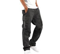 lozssnigzi Pantalon De Travail Homme Taille Elastique Large en Bas Pantalon Cargo Baggy Multi-Functional Detente Pantalons Loose Fit Multipoche 3XL