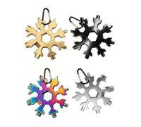 LOZTBUE Cadeau Homme Original,4 Pcs Outil Multifonction Flocon de Neige 18 en 1 locon de Neige En Acier Inoxydable,Idee Cadeau Homme,Cadeau homme noel pour Voyages Quotidien Adventure Tool