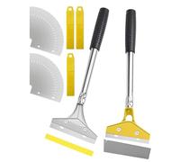 LOZTBUE Grattoir Vitre et Plancha Professionnel avec 30 Lames Rechange Gratuite Grattoir Peinture Papier Peint Long Manche pour Fenetre Carrelage Table Cuisson Nettoyage Raclette Cutter Antiadhésif