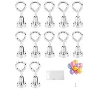 LOZTBUE Magnetic Hooks 12 Pack F12 de Rangement, Crochets Magnétiques Puissants pour Plafond, Support de Ballons Gonflable et Décoration de Fête, Accroche Ballons, Leste Ballon, Arbre à Ballon
