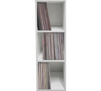 Lp records meuble de rangement vinyle - range disques vinyle lp - 3 compartiments - blanc