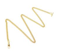 LPACXBYD ChaîNe De Montre Gousset Chaîne de Montre Poche élégante 65 cm Long, plaquée Or, en métal argenté avec Fermoir T