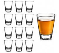 LPAMABA 12 PCS Verre Shot Réutilisable en Verre 32ml Lave-Vaisselle Petits Verres à Liqueur Transparent Gobelets en Verre Reutilisable pour Bar Hôtel Restaurant