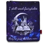 LParkin Housse de protection pour livre avec fermeture éclair « I Still Read Fairytales They Just Darker Now » - Tissu lavable pour les amateurs de romance - 28 x 21,6 cm
