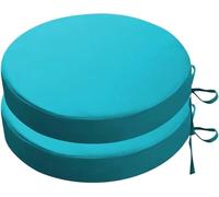 LPeMYbLi Coussin de siège de Patio imperméable, Ensemble de 2 Coussins de Chaise de Bistro Ronds avec Attaches et Housses Amovibles for mobilier d'extérieur(Sky Blue,45x5cm 2pcs)