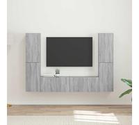 LPERTGFHU Ensemble de meubles TV 6 pièces Montage mural Bois Sonoma Gris | Design peu encombrant, espace de rangement polyvalent, concept moderne de salon