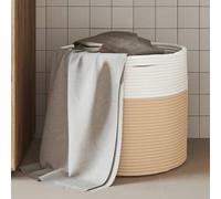 LPERTGFHU Panier de rangement en corde de coton, panier à linge, diamètre | Design durable, comprend deux poignées de transport, pliable lorsqu'il n'est pas utilisé