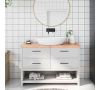 LPERTGFHU Plateau de lavabo 120 x 30 x 4 cm en chêne massif, bord naturel | Fabriqué à la main, polyvalent, surface laquée