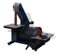 LPERTGFHU Ponceuse à bande 300 W, ponceuse à disque et bande abrasive | Fonctionnement à faible vibration, aspiration de poussière intégrée, table de travail inclinable