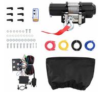LPERTGFHU Treuil électrique 12 V 4500 lbs / 2040 kg Télécommande sans fil | Boîtier en PVC robuste, avec couvercle de treuil, idéal pour VTT et bateaux