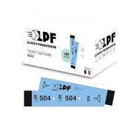 LPF LE PETIT FOURNISSEUR - 500 Tickets Vestiaire détachables en 3 Parties (3x19cm) - Perforation pour cintre - Papier Cartonné Épais 160g/m² - Numérotés 1-1000 - Fabriqué en France - Bleu