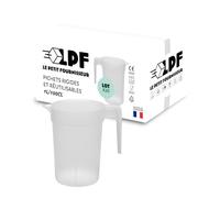 LPF LE PETIT FOURNISSEUR - Lot de 20 Pichets réutilisables 1 Litre - Polypropylène plastique alimentaire rigide (PP) - Carafe à eau, thé glacé, boissons - Compatible lave-vaisselle - Transparent Givré