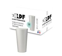 LPF LE PETIT FOURNISSEUR - Lot de 50 Gobelets réutilisables 50cl (56cl à ras-bord) - Polypropylène plastique alimentaire rigide - Gobelets à eau, bière - Compatible lave-vaisselle - Couleur Blanche
