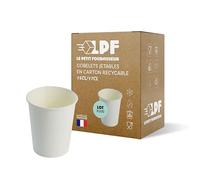 LPF LE PETIT FOURNISSEUR - Lot de 500 Gobelets jetables en Carton Kraft 15-17cl - Recyclable - Gobelets café, thé, boissons chaudes et froides - Résistant à la chaleur - Couleur Blanc