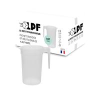 LPF LE PETIT FOURNISSEUR - Lot de 60 Pichets réutilisables 1,5 Litre - Polypropylène plastique alimentaire rigide - Carafe à eau, thé glacé, boissons - Compatible lave-vaisselle - Transparent Givré