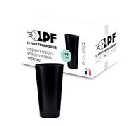 LPF LE PETIT FOURNISSEUR - Lot de 99 Gobelets réutilisables 50cl (56cl à ras-bord) - Polypropylène plastique alimentaire rigide - Gobelets à eau, bière - Compatible lave-vaisselle - Couleur Noire