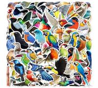 Lpitoy Autocollants Oiseaux 50 Pièces Animaux Tropicaux Perroquets Oiseaux Autocollants Cadeaux De Fête Décoration pour Scrapbooking Calendrier Planificateur Cadeau Décor Enseignant Indispensable