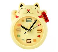 Lpitoy Mini Réveil Décoratif pour Chambre d'enfants, Horloge De Table en Forme De Chat Mignon, en Plastique, Petit Dessin Animé, Montre De Bureau