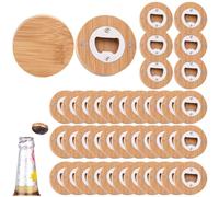 Lpitoy Ouvre-Bouteille Magnétique 40 Pièces, Ouvre-Bouteille Rond en Bois, Ouvre-boîte De Bière, Ouvre-Bouteille Personnalisé Aimants pour Réfrigérateur