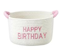 Lpitoy Panier en Corde De Coton avec Anses, Panier Cadeau Vide, Panier en Corde Tissée Brodée, Seau De Rangement Décoratif