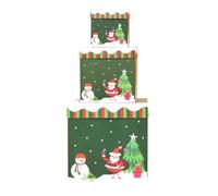 Lpoppcx Boîtes Gigognes de Noël avec Couvercles | Set de 3 Boîtes Cadeaux Santas Renne Sapin de Noël - Emballage Emboîtable avec Couvercles pour Anniversaire Fêtes Nouvel An,Décoration Festive