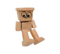 Lpoppcx Charmante Petite Figurine en Bois Qui Se Balance Figurine d'homme en Bois Secoué, Figurines Amusante en Bo-is Qui Secoue Les Pieds, Décoration De Bureau,8x4cm