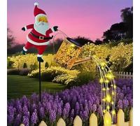 Lpoppcx Lanterne Solaire Exterieur Arrosoir Decoration Noel Avec Support PèRe NoëL Bouilloire Solaire Père Noël Lumineuse Decor Noel Lampes Led Pour La Décoration De Jardin