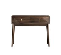 LPOSPI Console d’entrée - meuble d’entrée avec 2 tiroirs et rangement ouvert au design moderne - 100x35x80 cm - noyer