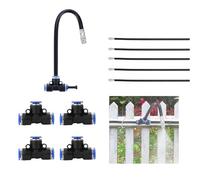 Lpraer Lot de 5 buses de pulvérisation réglables en laiton de 40 cm avec connecteur en T pour arrosage Micro Drip Buse de pulvérisation pour système d'irrigation de jardin Accessoires