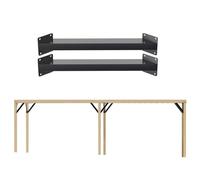 LQSYBHD 2 Pièces Support de Pergola en Bois a 45 Degres,Poteau en Bois Équerre de Fixation,pour Terrasse Gazebo Cabane Arbres,Supports d'angle À 45 Degrés