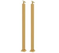 LQSYBHD Balustres Carrés pour Escalier Intérieur Terrasse Porche,Fixation Latérale,Poteaux Métalliques avec Vis,Kit de 2 Pièces,Couleur Main Courante pour Escalier(Size:90cm/35.4in,Color:gold-2pcs)