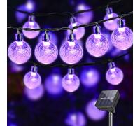 LQWELL® Guirlandes lumineuses solaires à l'extérieur - 30 LED - 8 M - IP44-8 Modes - Pour ExtÉRieur/IntÉRieur - Pour Imperméable Jardin, Terrasse, Balcon, Mariage, FÊTe (8M 30LED Violet)