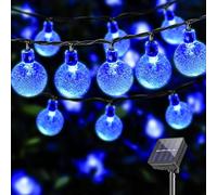 LQWELL® Guirlandes lumineuses solaires à l'extérieur - 60 LED - 13 M - IP44-8 Modes - Pour ExtÉRieur/IntÉRieur - Pour Imperméable Jardin, Terrasse, Balcon, Mariage, FÊTe (13M 60LED Bleu)