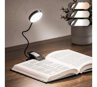 LQWELL® Lampe de Lecture 31 LED, Liseuse Lampe Clip Rechargeable, Protection des Yeux, 3 Températures de Couleur (3000K/4500K/6000K), Gradation Continue, Angle Flexible à 360° (Noir,1 Pièce)