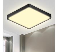 LQWELL® Plafonnier LED, IP44 Lampe de Salle de Bain Étanche Carré Plat 18W 3000K 1600LM Lampe Simple Moderne Mince pour Salon Salle de Bain Chambre Cuisine Couloir Sous-Sol Bureau, 220 * 24mm