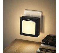 LQWELL® Veilleuse Pliable avec Capteur Crépusculaire, Veilleuse Luminosité Réglable, Lumière de Prise Automatique, Lumière d'Orientation Blanc Chaud pour Chambre d'Enfants Couloir (Noir, 1 Pièce)