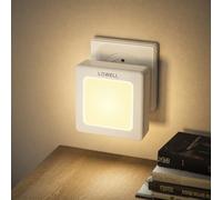 LQWELL® Veilleuse Pliable avec Capteur Crépusculaire, Veilleuse Luminosité Réglable, Lumière de Prise Automatique, Lumière d'Orientation Blanc Chaud pour Chambre d'Enfants Couloir (Blanc, 1 Pièce)