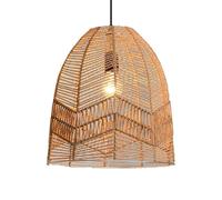 LQZCXMF Abat-jour En Corde Chanvre Tressée À La Main, Suspension En Forme Dôme, Luminaire Rétro En Forme Panier, Lustre Beige À Tissage En Corde, Douille E26, Idéal Pour Une Décoration Style Zen